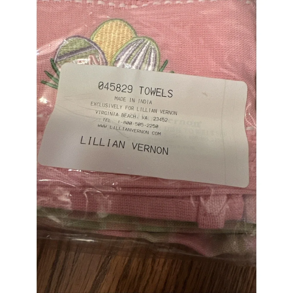 Lillian Vernon Set Of 3 Easter Egg Kitchen Towels Plaid Spring New‎ In Bag